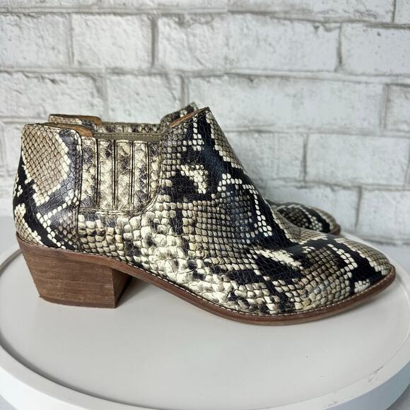 Madewell Boots Sonia Ankle Booties Low Chelsea Leather Snake Embossed 8.5 - Picture 10 of 10